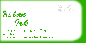 milan irk business card